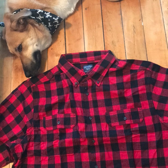 Faded Glory Red Plaid Flannel - Picture 2 of 2